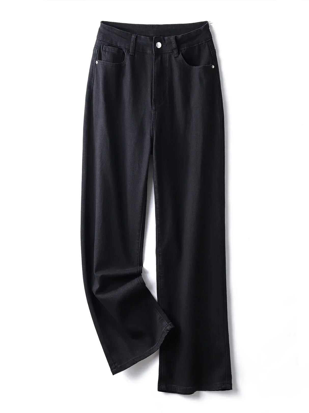 Wide Leg Jeans For Women Black Color High