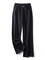 Wide Leg Jeans For Women Black Color High