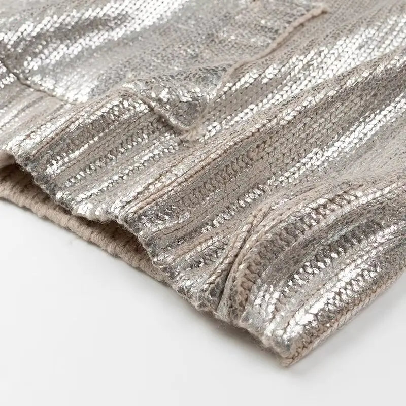 Women’s Metallic Hooded Sweater