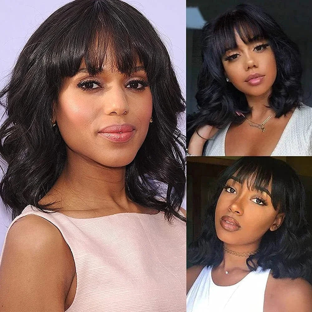 Body Wave Short Bob Human Hair Wig With