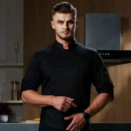 Stretchy Chef Jacket Long Sleeve Waterproof Kitchen Cook