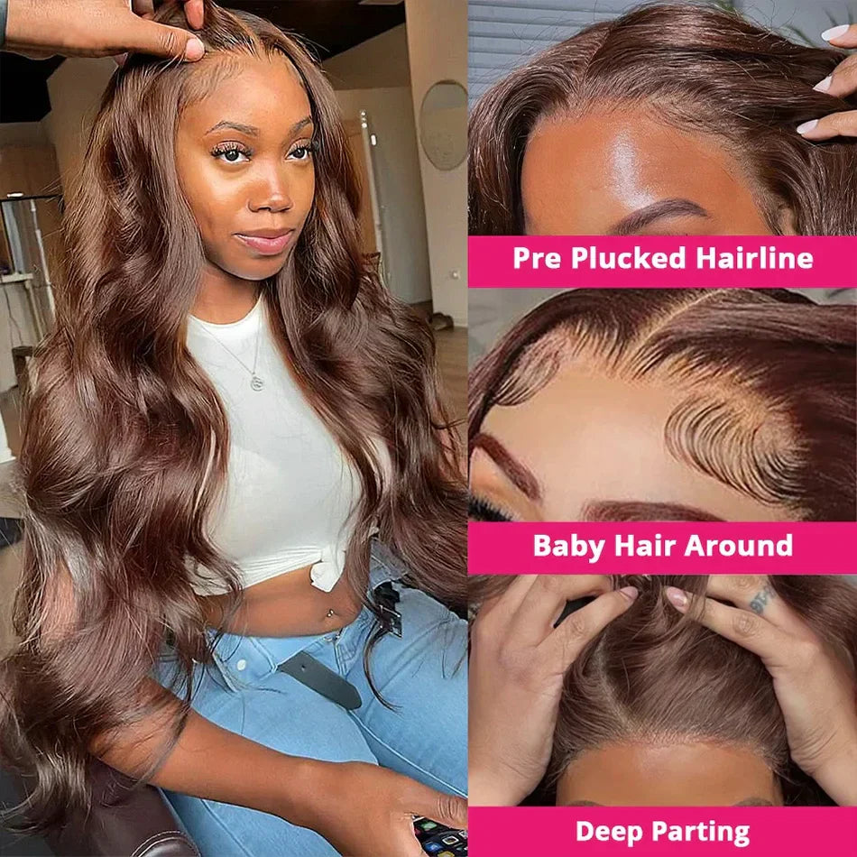 Hd Chocolate Brown X Body Wave Lace Front