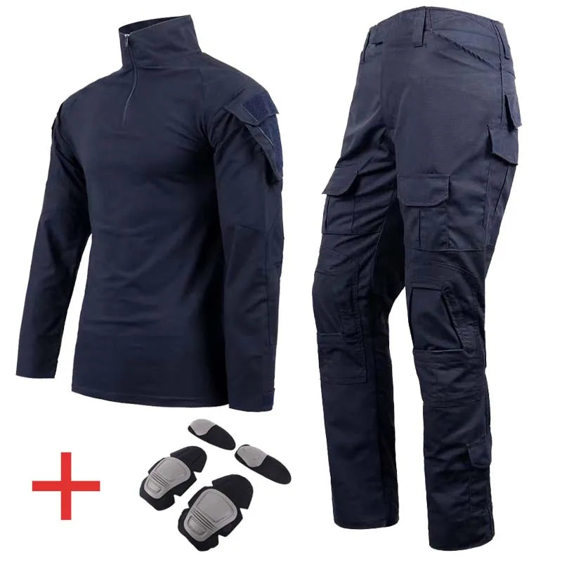 Men' Tactical Suit With Pads Combat Shirt/Pants Military