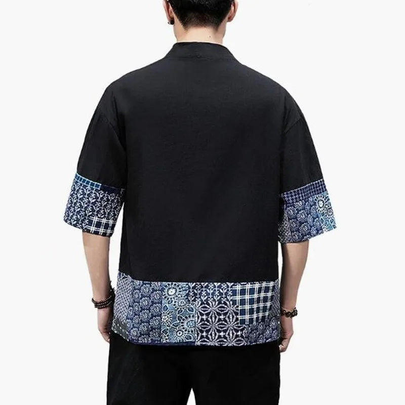 Men' Japanese Kimono Cardigan Loose Cotton Linen /