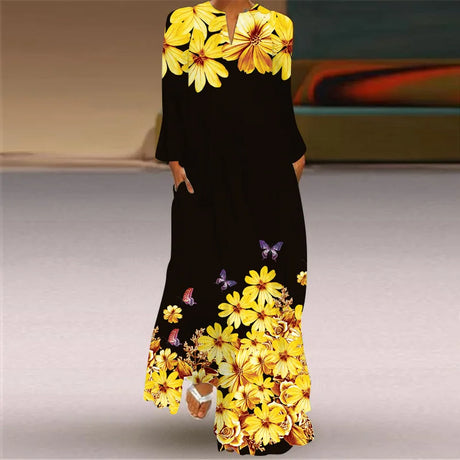 Lady Autumn Winter Long Dress Women Face Print