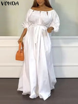 5Xl Vonda Elegant Sexy Off Shoulder Maxi Dress