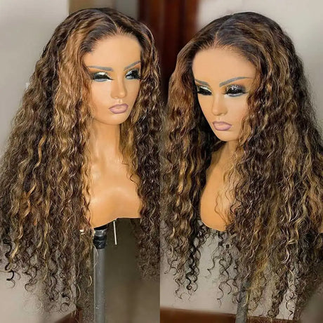 Highlight Ombre Curly Lace Front Human Hair