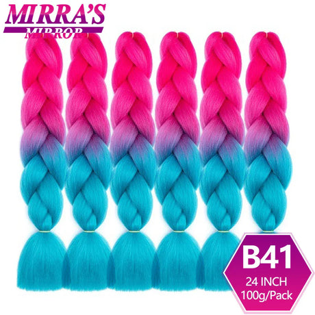 Jumbo Ombre Braids - Black, Brown, Blue, Pink