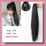 Long Wavy Straight Claw Clip On Ponytail Hair