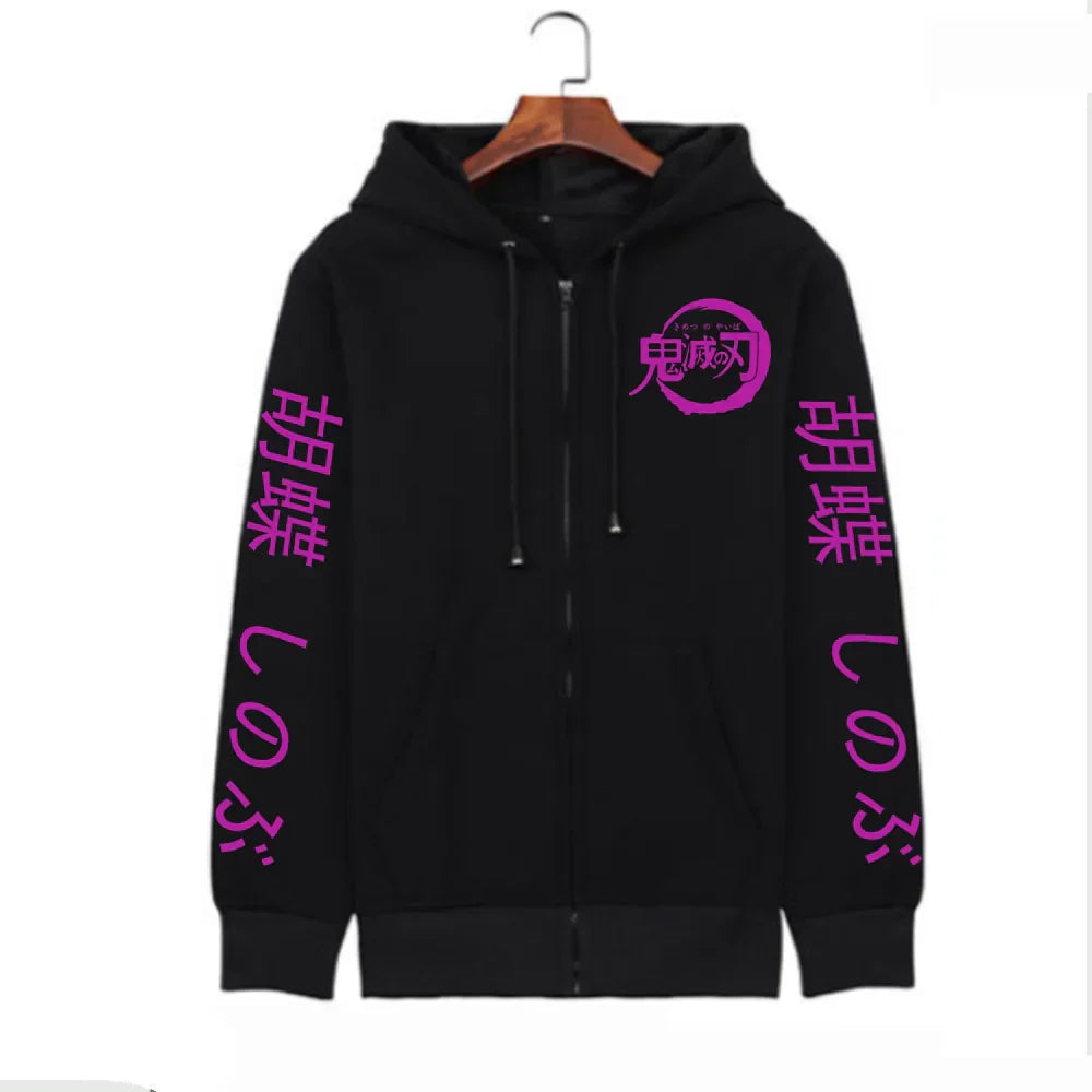 Kochou Shinobu Women Zip Hoodies Winter Autumn Casual