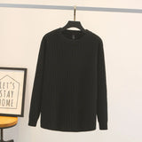 Fall Winter 100Kg Simple O-Neck Jacquard Knit Sweater