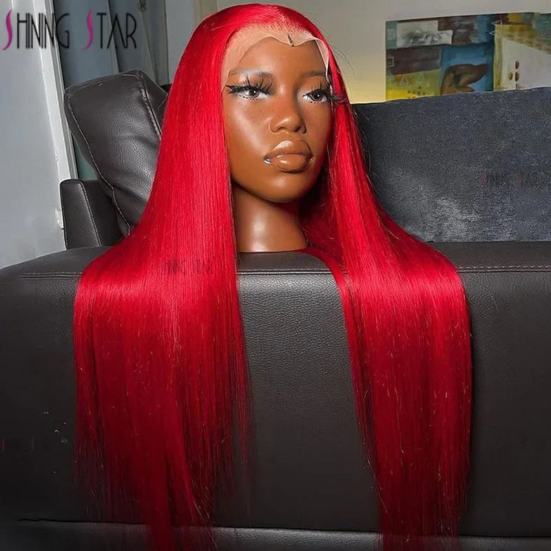 Peruvian Burgundy 13x6 Lace Front Wig - 99J Red Straight Human Hair