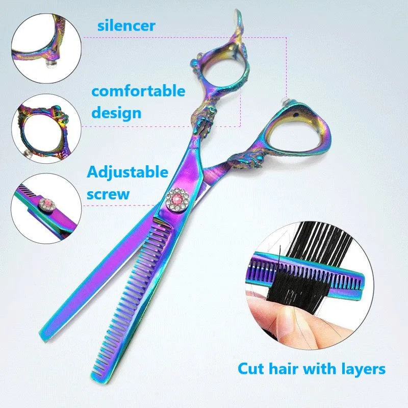 Colorful Hairdressing Scissors Set, Hair Cutting Scissors