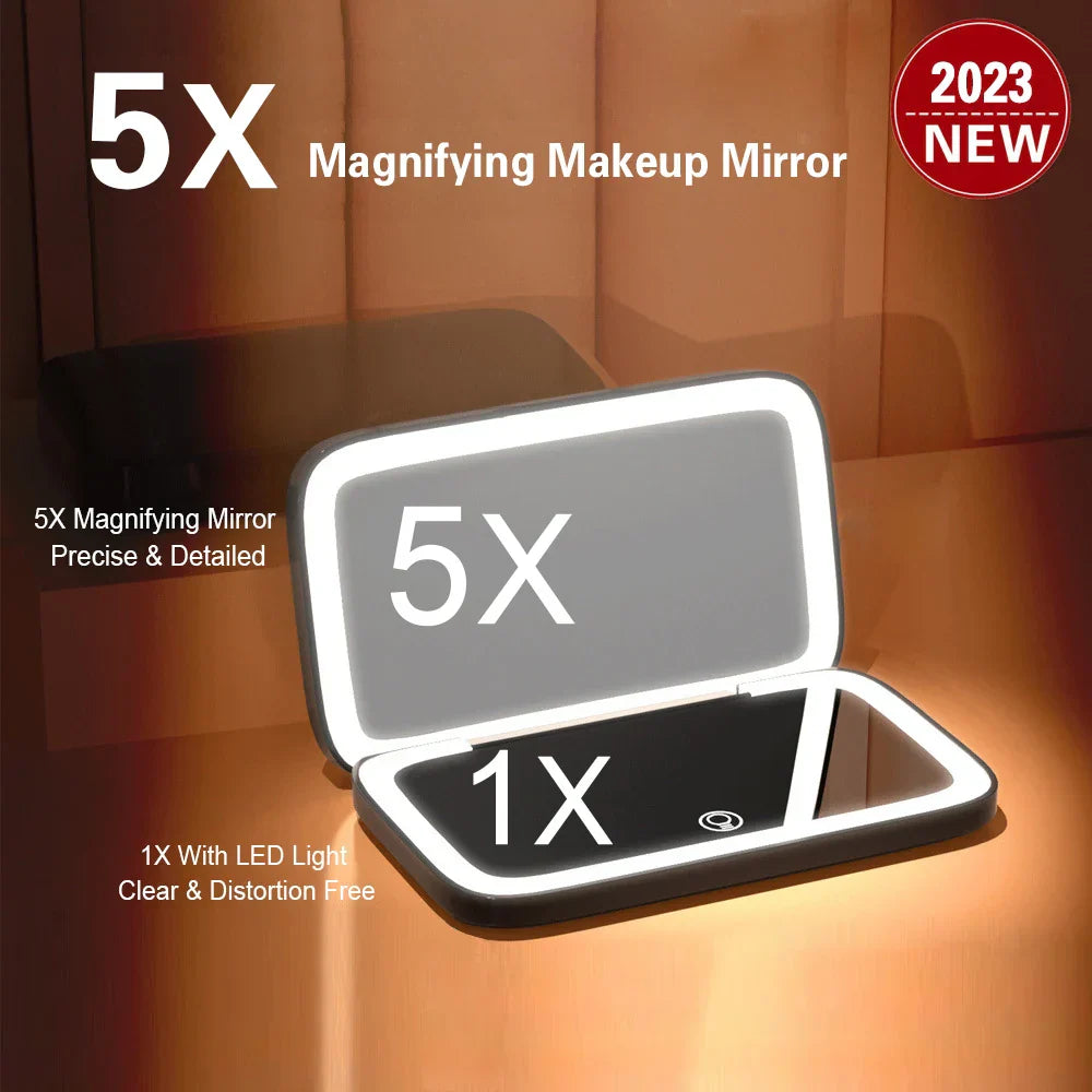 LED Compact Folding Makeup Mirror