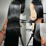 Hd Transparent Bone Straight Lace Frontal Wig 13X4