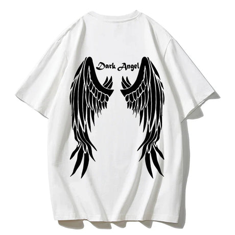 Blessyuki Gothic Print Cotton T Shirts Women Summer