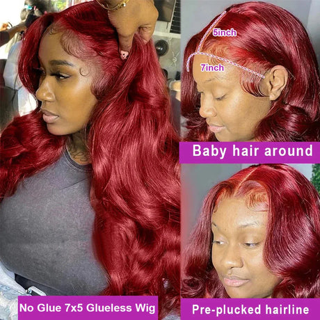 Body Wave Burgundy X Hd Lace Frontal