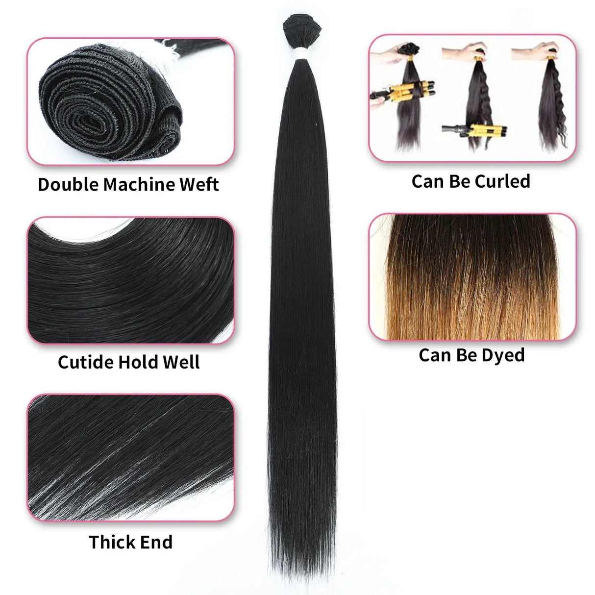 Bone Straight Hair Bundles Salon Natural Hair Extensions