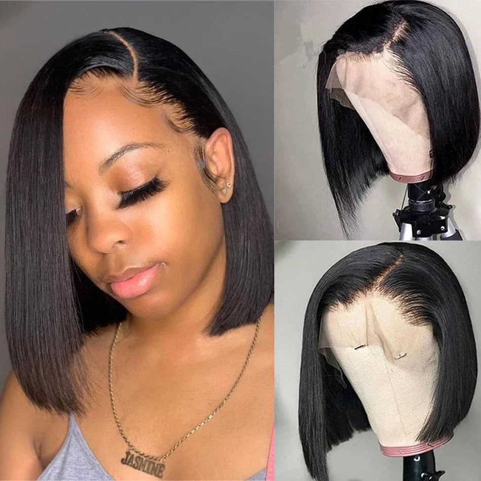 Bone Straight Bob Wig Lace Front Human Hair