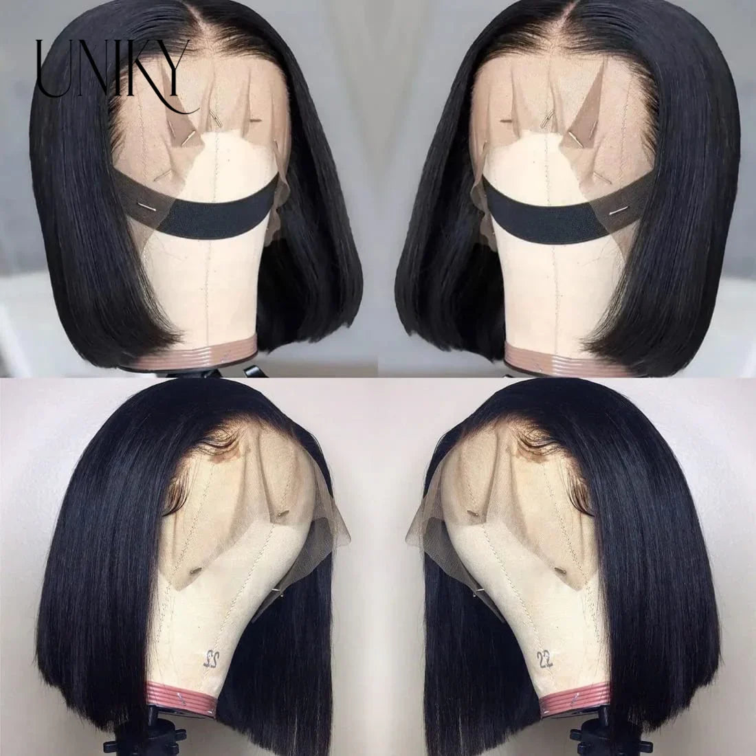 Short Straight Bob Wig X Lace Front Human