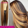 Bone Straight Highlight Lace Front Human Hair