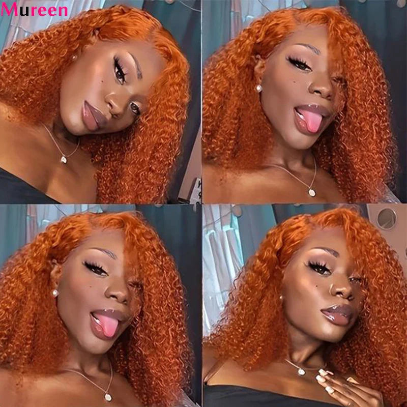 Ginger Orange Bob Wig Glueless Deep Wave Wigs