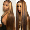 Highlight Bone Straight Human Hair Wig Hd Lace