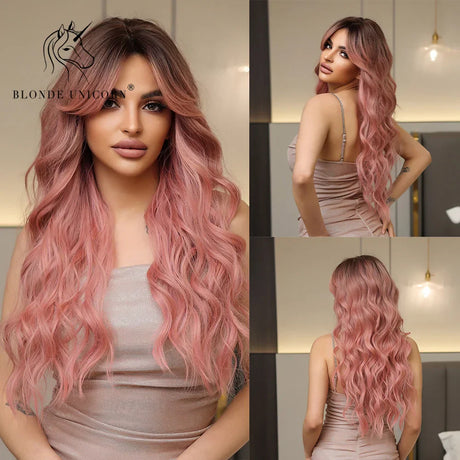 Blonde Unicorn Ombre Brown Blonde Synthetic Wig Long