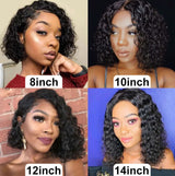 Peruvian Water Wave Human Hair Bob Wigs For