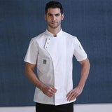 Men' Chef Jacket Short Sleeve Kitchen Clothes White