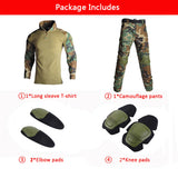 Men' Tactical Suit With Pads Combat Shirt/Pants Military