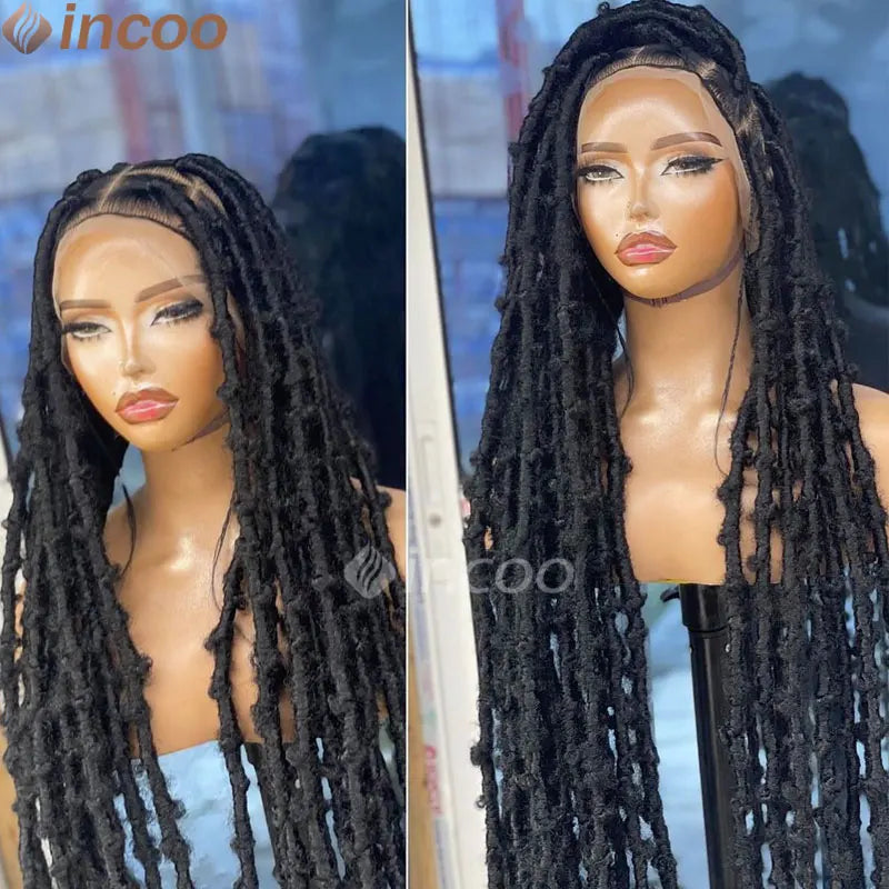 Synthetic Full Lace Cornrow Box Braids Wig Butterfly