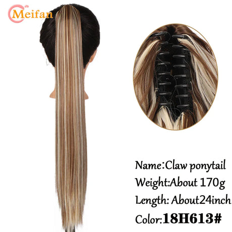 Meifan Long Synthetic Wavy Clip In Hair Ponytail