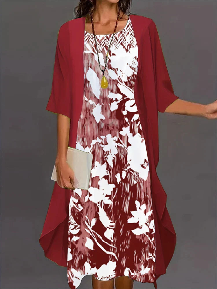 Autumn New Women' Floral Printed Long Dress Printed