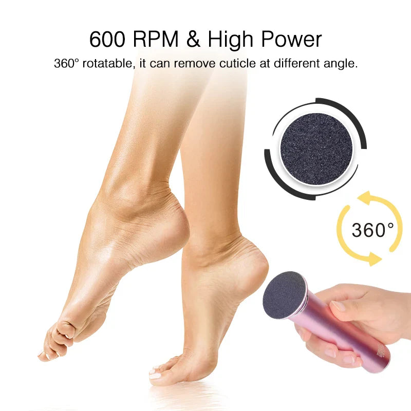 Usb Rechargeable Wireless Electric Foot File Cuticle Callus