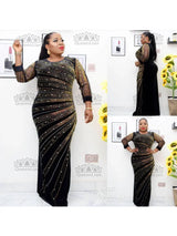 New Design African Velvet Pearl Diamond Long Tight