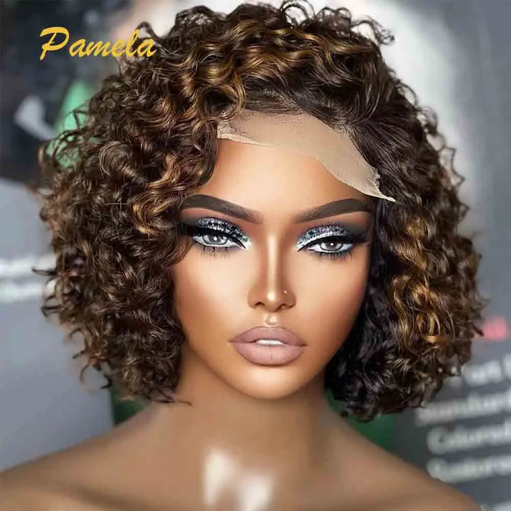 Highlight Blonde Short Bob Glueless Wig Human Hair