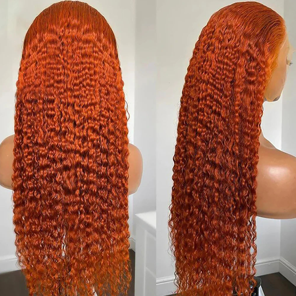 Ginger Orange 13X6 Curly Lace Front Wigs