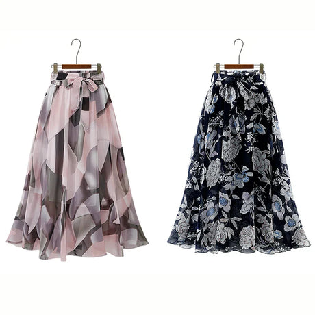 Summer Print Floral Skirts For Women Casual Loose