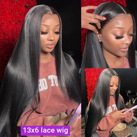 Straight Lace Front Human Hair Wig Pre Pluck