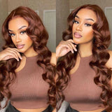 Chocolate Brown Lace Front Human Hair Wigs For