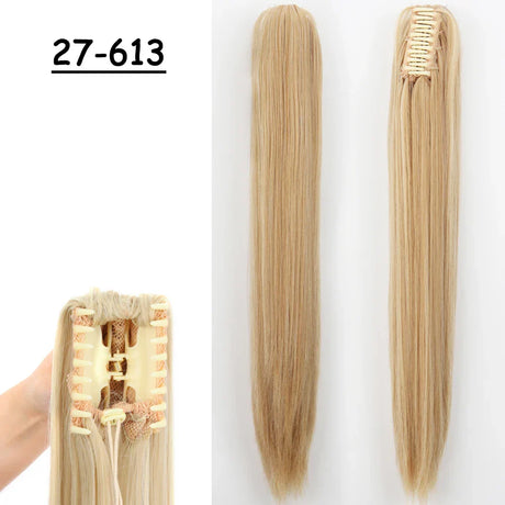 Synthetic Claw Clip On Ponytail Hair Extensions Long