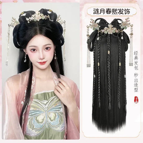 Hanfu Cosplay Wigs Women Black Anime Ancient Chinese