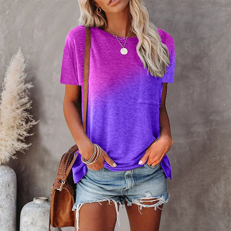 Oversized Womens Summer Tie Dye Tops T-Shirt Ladies