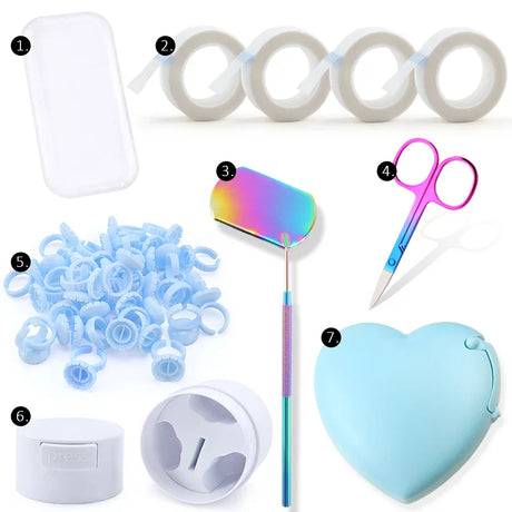 Eyelash Extension Supplies Glue Rings Tape Cutter