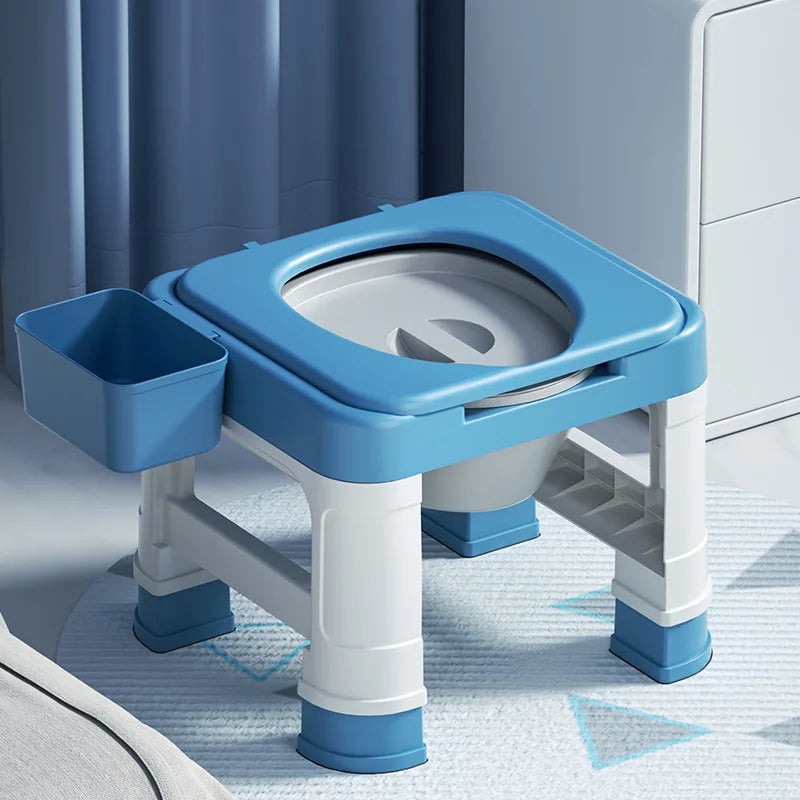 Adjustable Toilet Seat Chair Stool With Bucket Movable