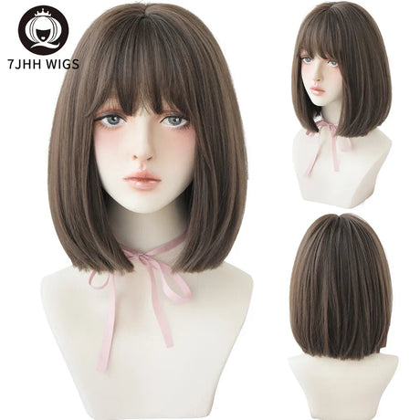 Jhh Wigs Black Short Bob Wig For Girl