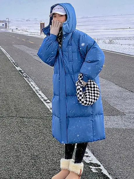 Winter Women Parka New Long Straight Down Cotton