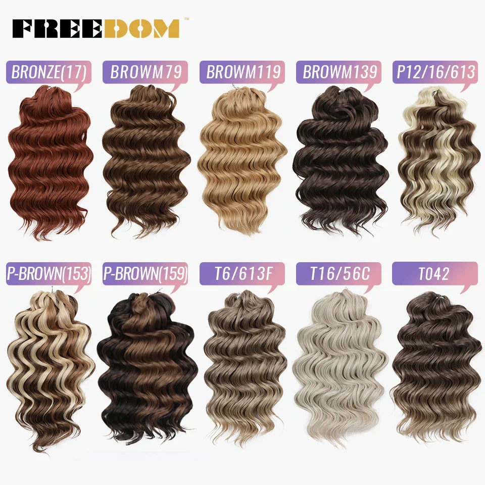 Freedom Deep Wavy Twist Crochet Hair Synthetic Curly