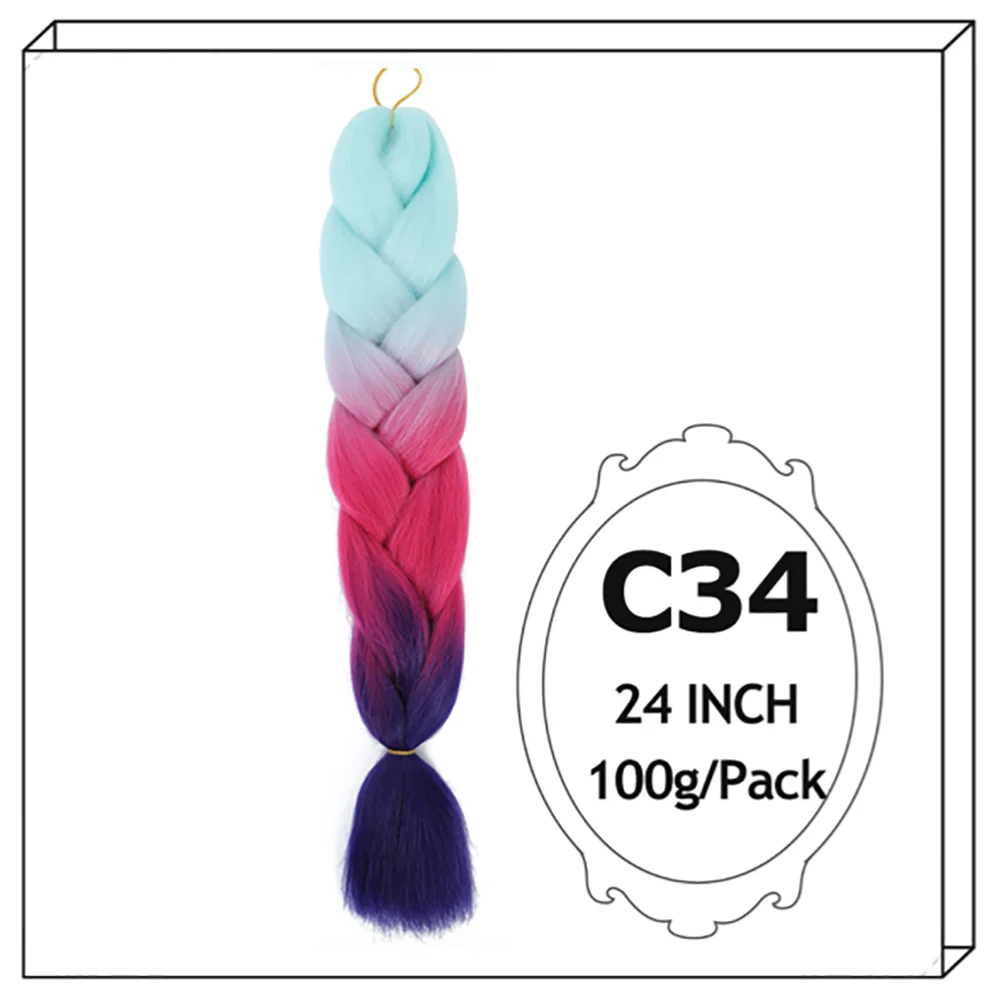 Synthetic Long Jumbo Ombre Braiding Hair For Women